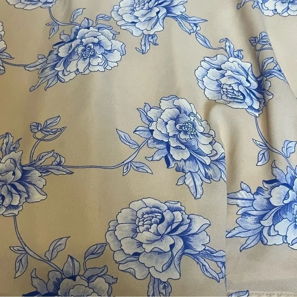 Audrey 3+1 Blue & White Floral Print Skirt